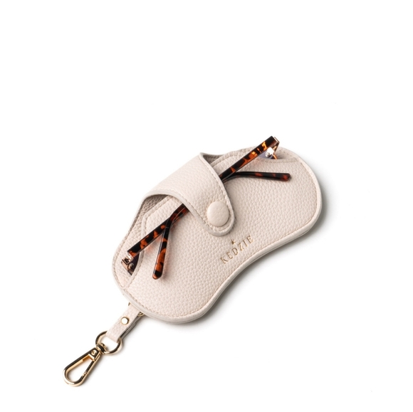 Kedzie Eclipse Cream Padded Eye Glasses Case - NWT - Picture 2 of 8